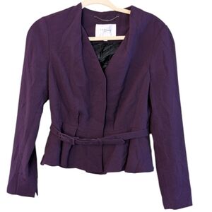 LK Bennett belted peplum blazer jacket Loganberry size 6 Professional designer